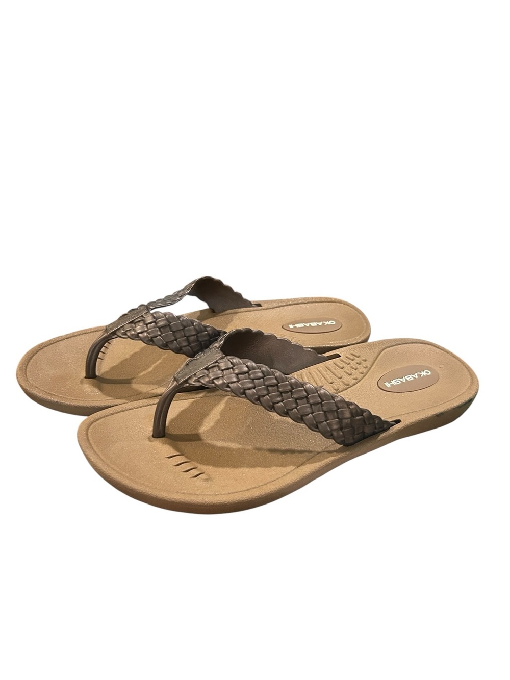 Okabashi Baha Women's Flip Flop Sandals Toffee/Copper Size Small